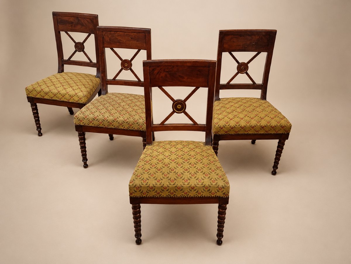 Set Of Four Early 19th-century Empire-style Mahogany Chairs