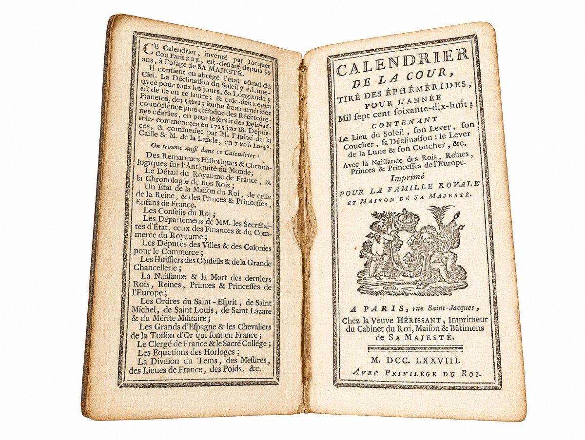 Livre miniature calendrier de la cour aux armoiries du roi de France louis xvi 16 epoque 18eme -photo-2