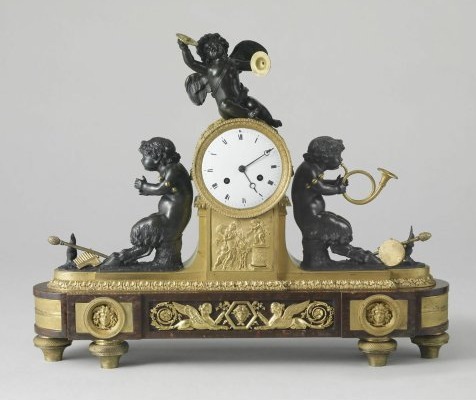 Large Bronze Mantel Clock From The Revolutionary Period, Post-louis XVI, 16th–18th Centuries-photo-4