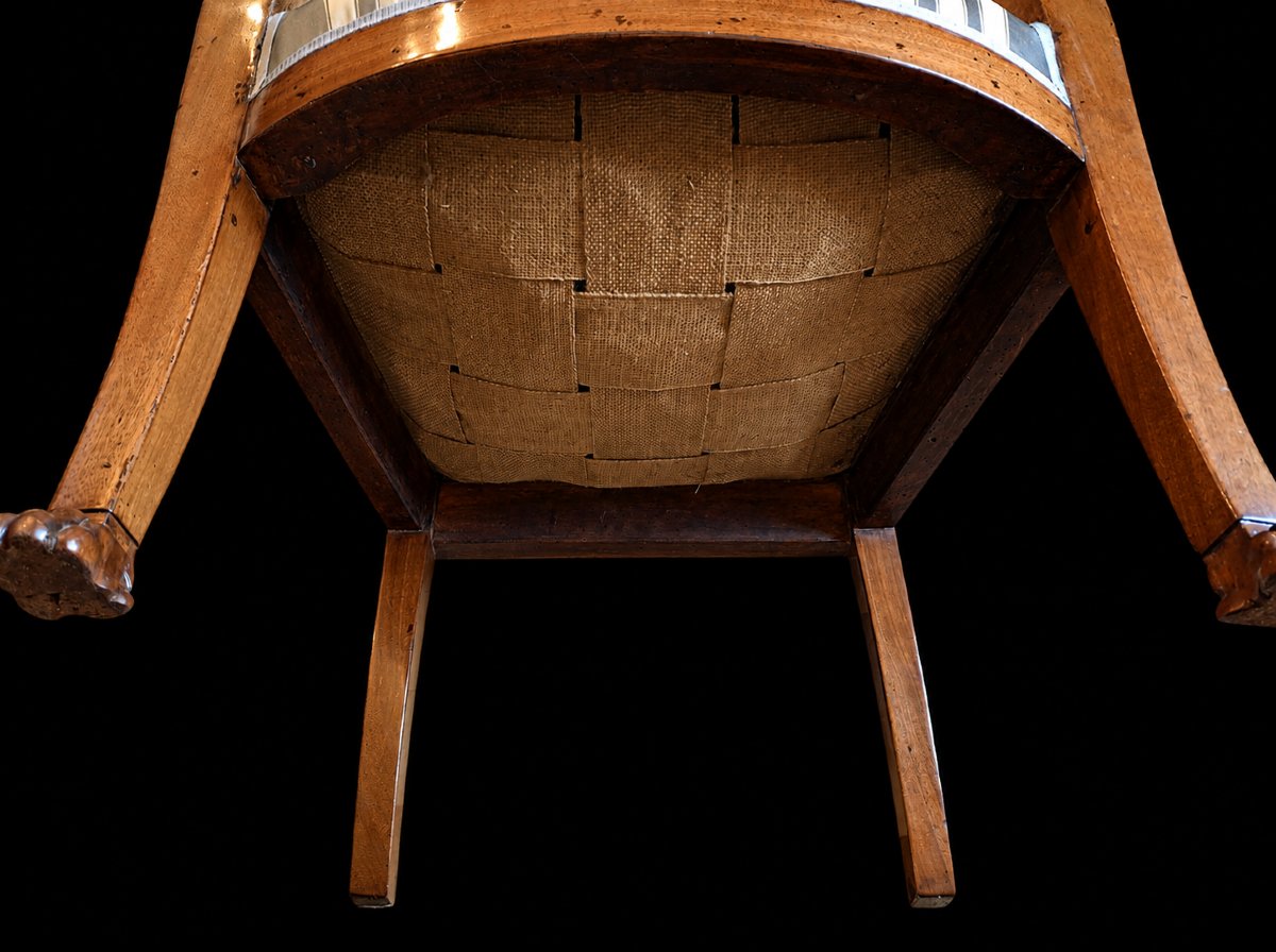 Fauteuil de bureau en acajou epoque retour d'Égypte empire début 19eme xix siecle-photo-1