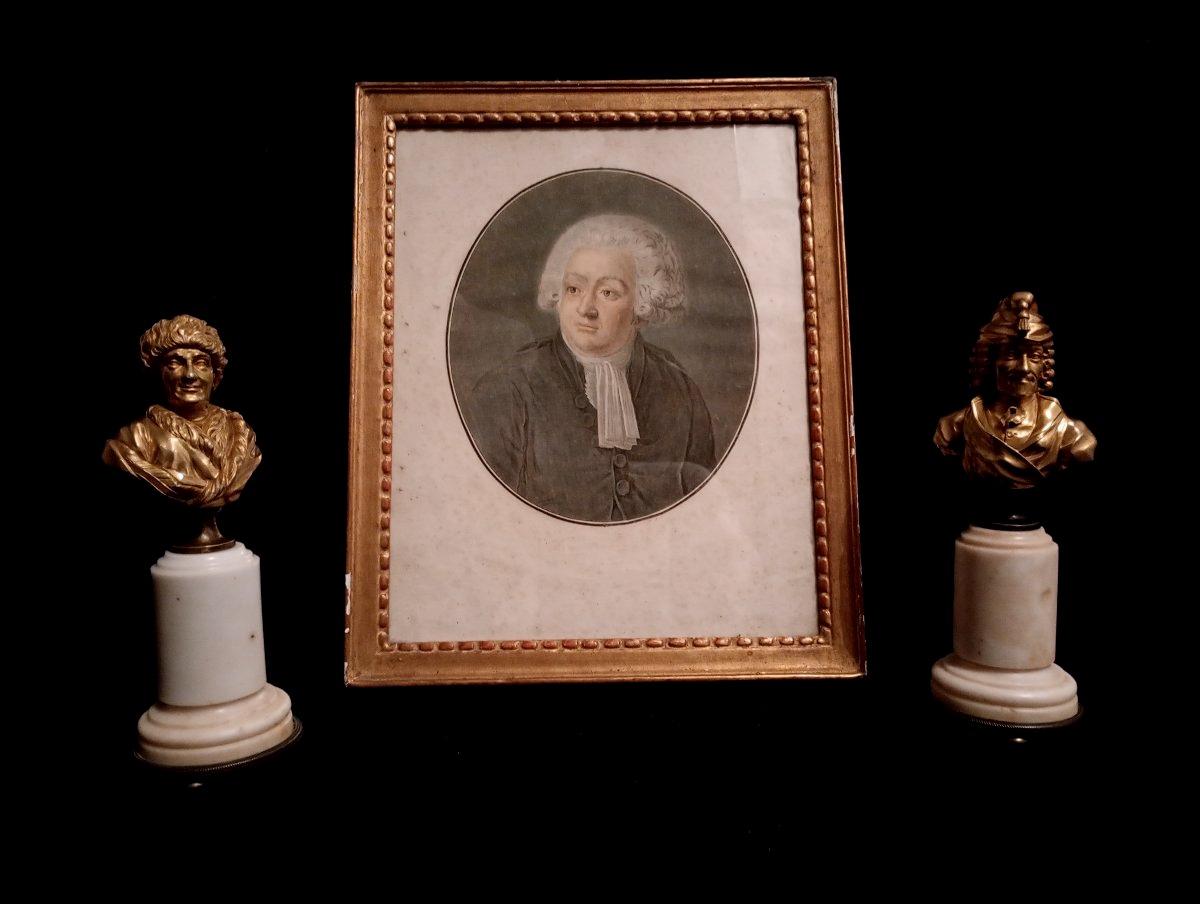 Pair Of Gilded Bronze Busts Of Voltaire And Rousseau, Louis XVI Period, 16th–18th Centuries, Age Of Enlightenment-photo-6