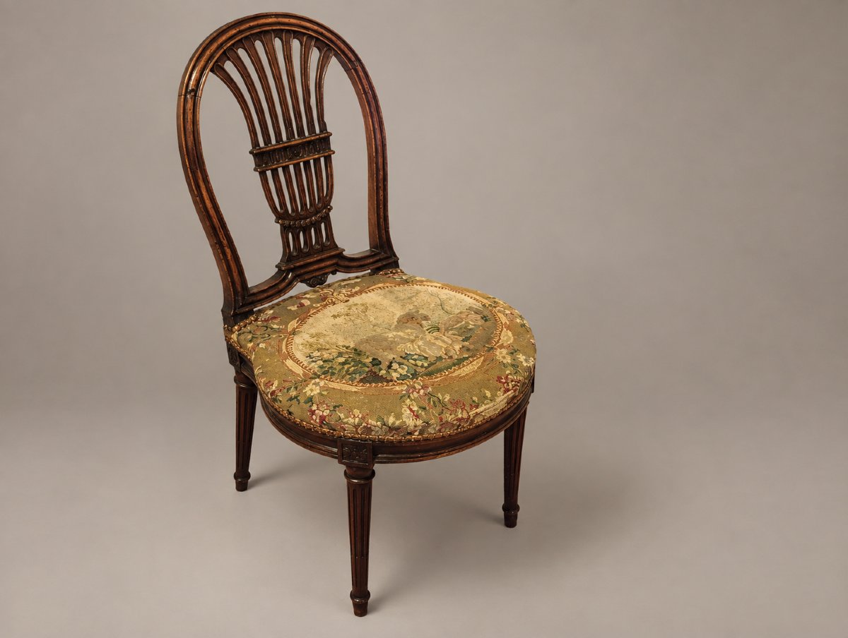 Louis XVI 16–xviii-style Spiked-back Chair, 18th Century, Stamped “boulard” 