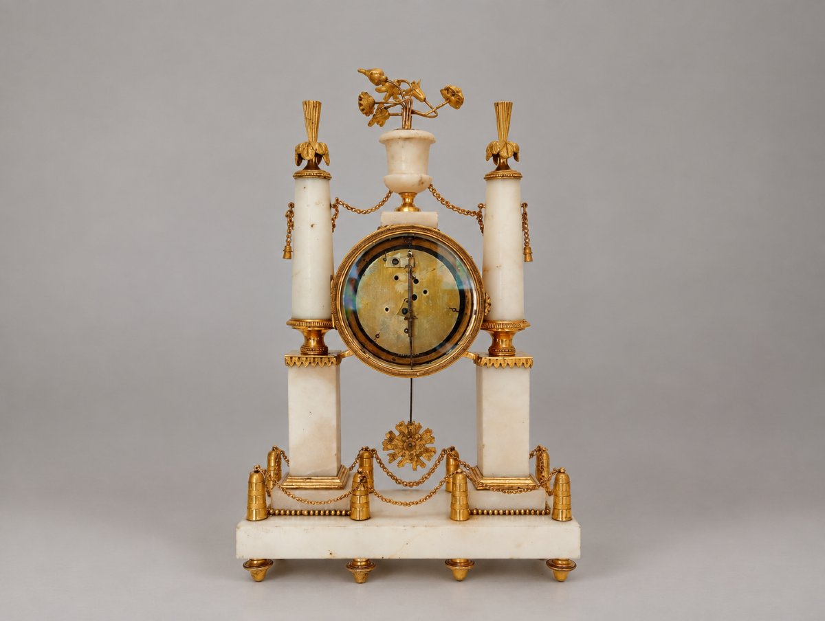 Pendule portique d'époque Louis XVI 16 pendulette 18eme xviii siecle-photo-2