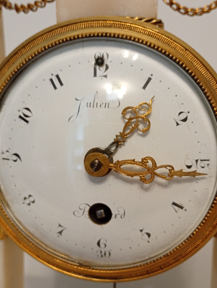 Pendule portique d'époque Louis XVI 16 pendulette 18eme xviii siecle-photo-3