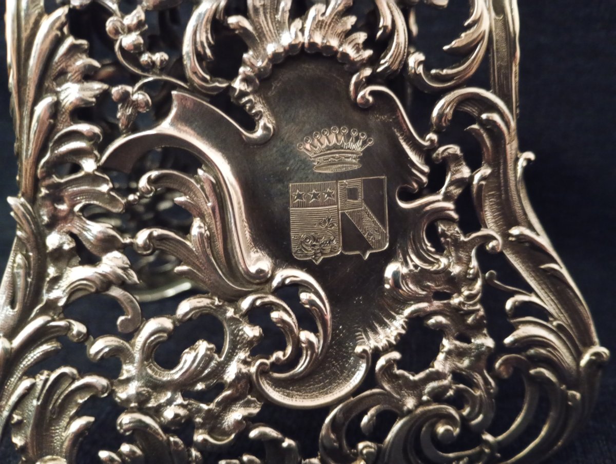 Pince à asperges en argent massif Alphonse Debain armoiries blason -photo-2