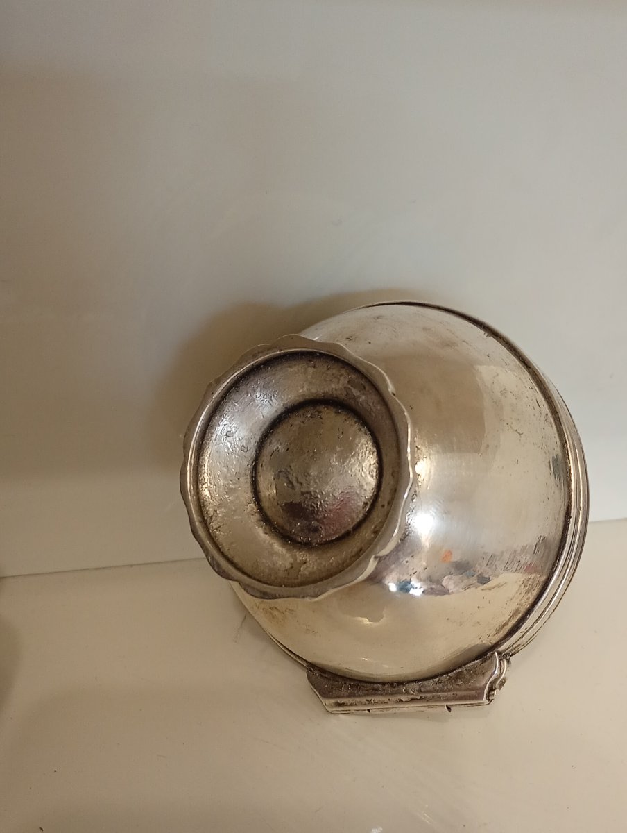 Boule a savon bronze argenté armoiries héraldique blason toilette-photo-4
