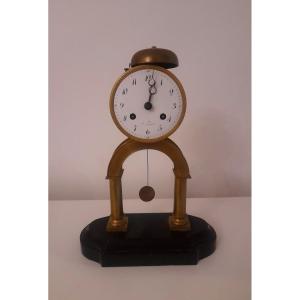 Pendule Arche En Bronze Et Marbre Epoque Empire 