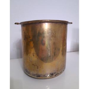Sceau Rafraichissoir En Bronze Argenté Armoiries Heraldique Blason XVIII 18eme Siecle Epoque