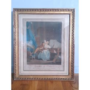 Cadre ancien epoque louis xvi 16 doré à la feuille xviii 18eme siecle 