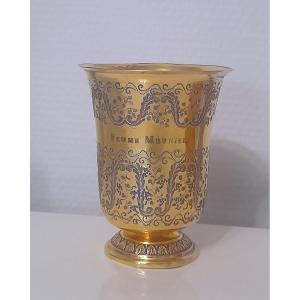 Timbale tulipe en vermeil argent doré epoque directoire empire 