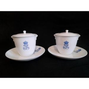 Pot à sucre porcelaine sevres louis philippe sucriers château fontainebleau souvenir historique