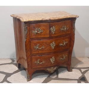 Commode d'entre deux d'époque Louis XV poinçon C couronné marqueterie 18 xviiieme siecle 