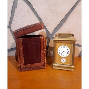 Rare pendulette officier de voyage avec écrin grande sonnerie pendule réveil alarme