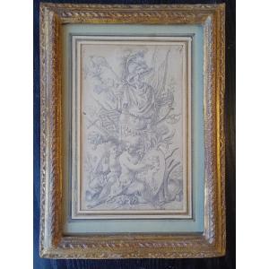 Drawing Of A Trophy Of Arms After Delafosse, Ornaments, Allegory Of War 