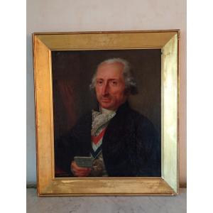 Tableau portrait huile sur toile Aveline député Calvados epoque révolutionnaire fin xviiieme 
