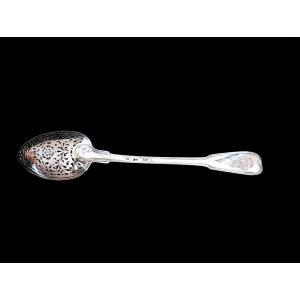 Olive Spoon Solid Silver Silverware Ancien Régime Fermiers Généraux Epoque 18eme XVIII