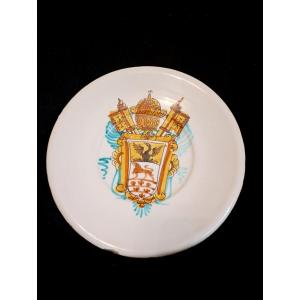 Earthenware Dish Papal Coat Of Arms Innocent XI Pope Heraldry Late 18th Century 17th Century Italy
