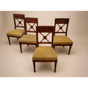 Set Of Four Early 19th-century Empire-style Mahogany Chairs