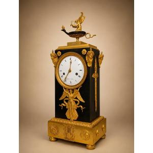 Pendule borne bronze doré epoque empire début 19eme xix siecle Claude Galle