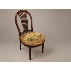 Louis XVI–xviii-style Spiked-back Chair, 18th Century, Stamped “boulard” 