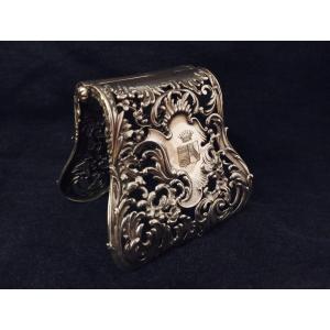 Alphonse Debain Solid Silver Asparagus Tongs With Coat Of Arms