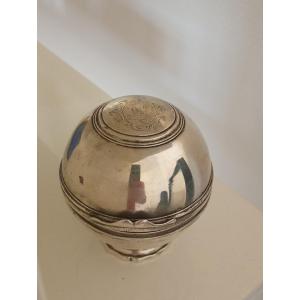 Boule a savon bronze argenté armoiries héraldique blason toilette