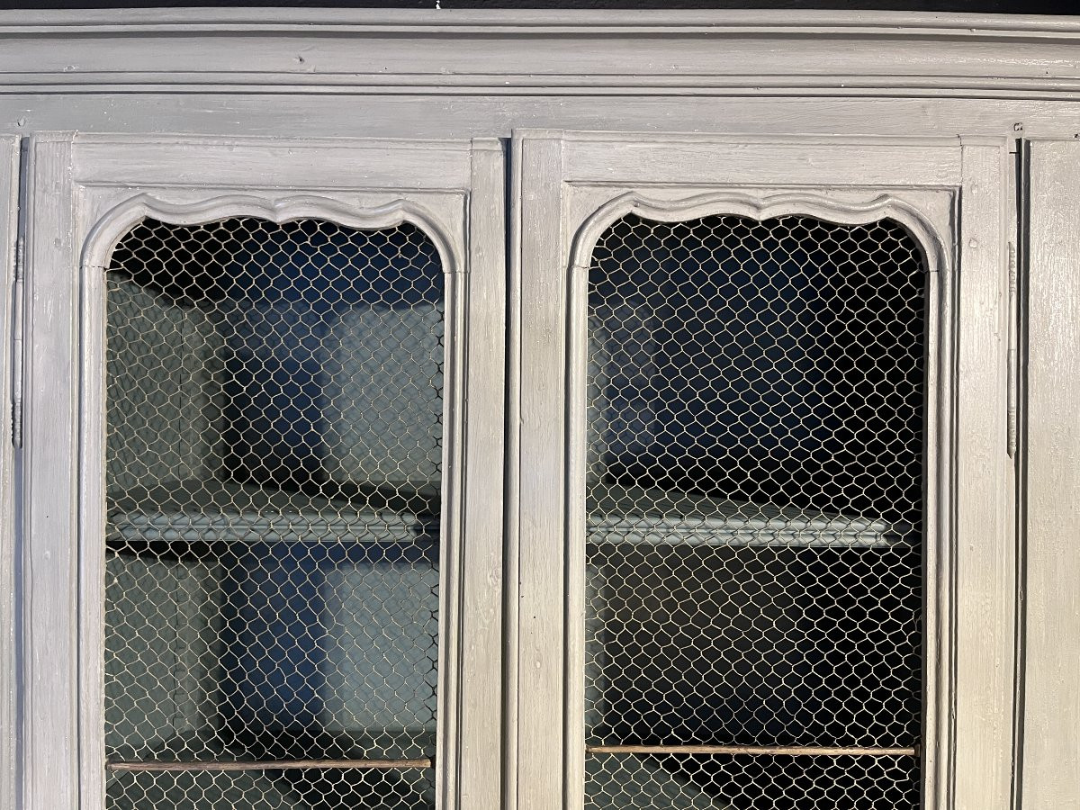 Library Of Patinated Woodwork Reassembled From 4 Eighteenth Doors-photo-3