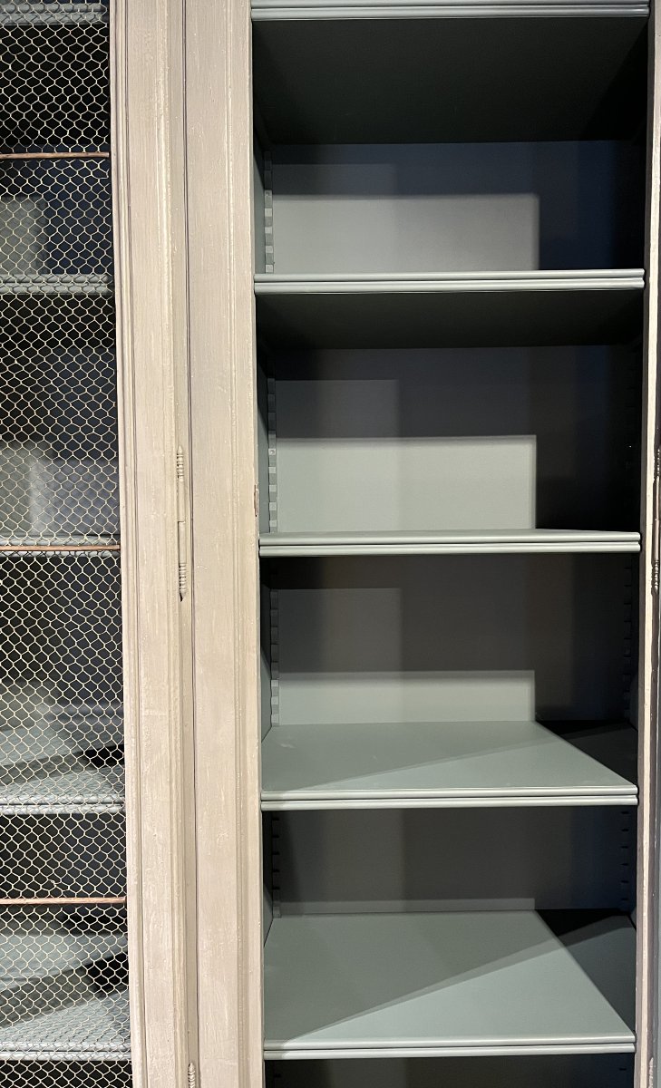 Library Of Patinated Woodwork Reassembled From 4 Eighteenth Doors-photo-5