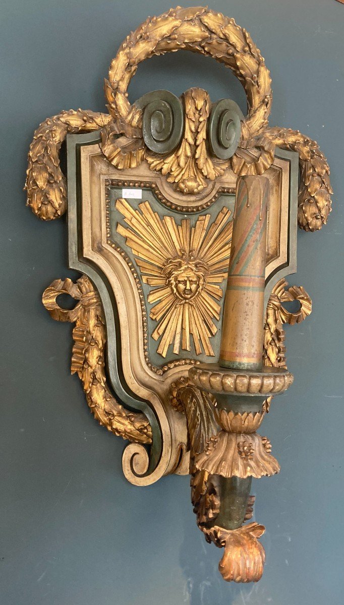 Applique Murale En Bois Sculpté  Louis XVI