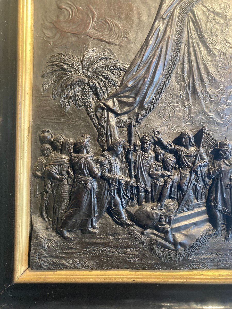 Plaque en cuivre repoussé - XIXème siècle-photo-2