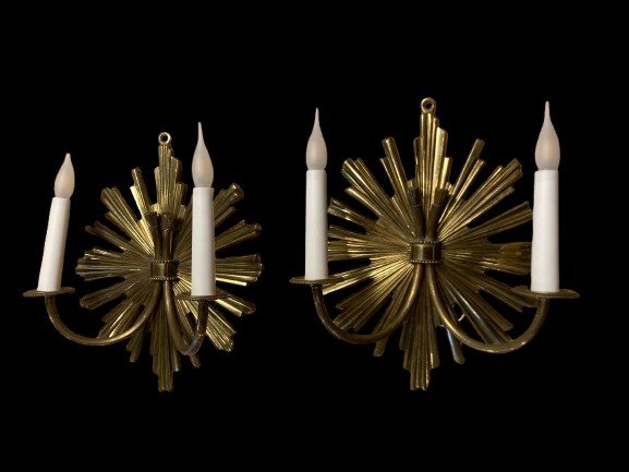 Pair Of Gilt Bronze Wall Lights