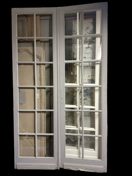 Two Pairs Of Double Glazed Doors With Small Panes
