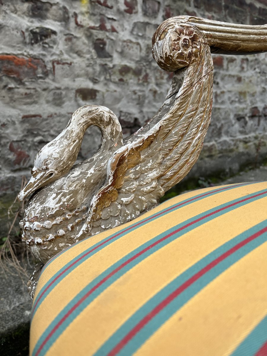 Fauteuil  de style Empire avec ses accoudoirs cygne-photo-2