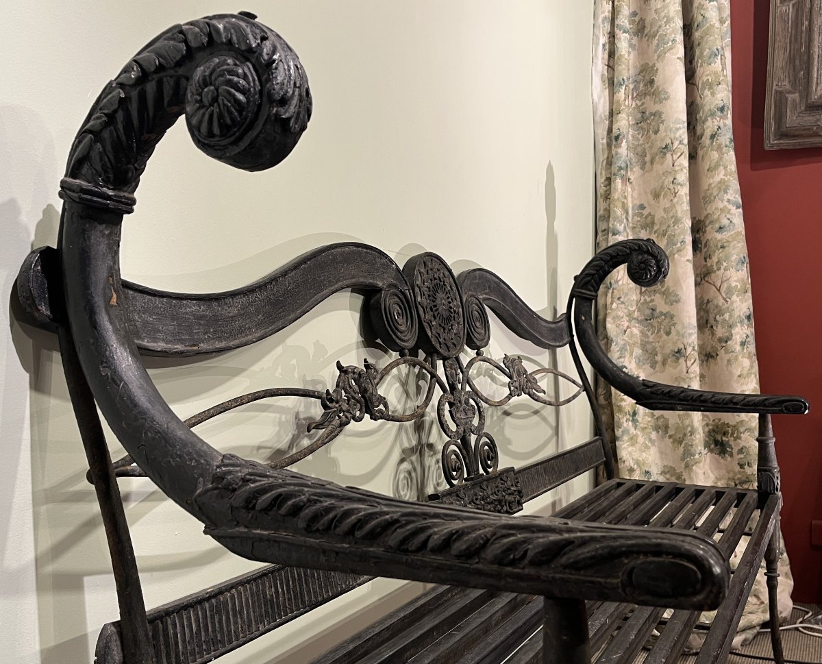 Wooden And Cast Iron Bench-photo-3