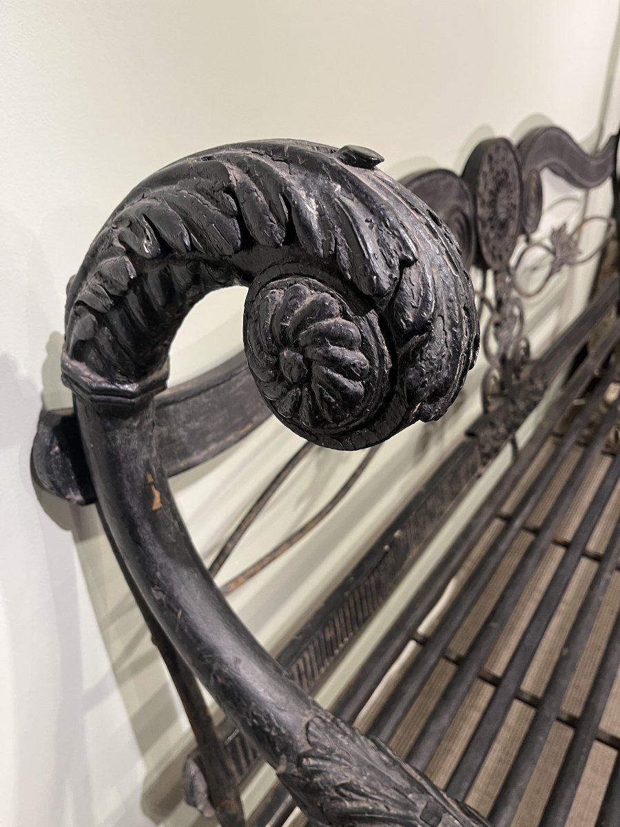 Wooden And Cast Iron Bench-photo-4