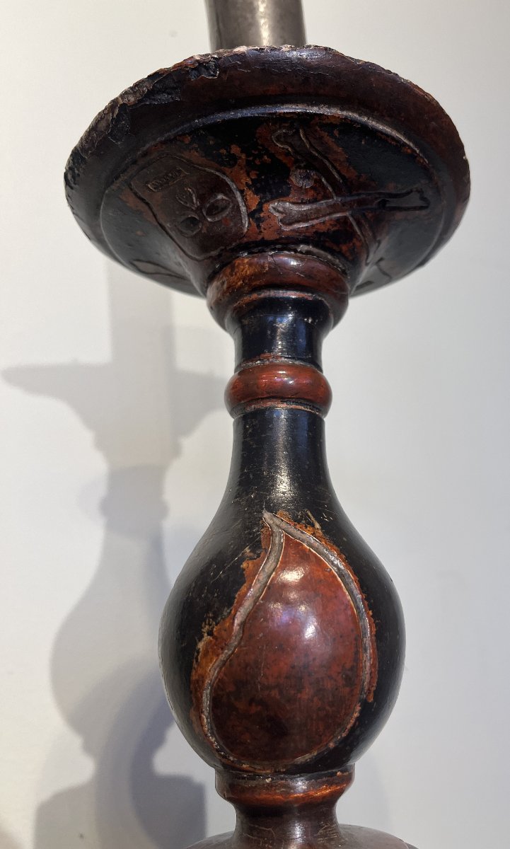 Bougeoir en bois -photo-3