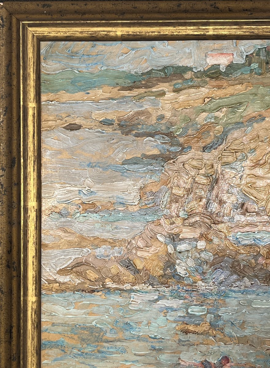 Peinture de paysage de plage-photo-2