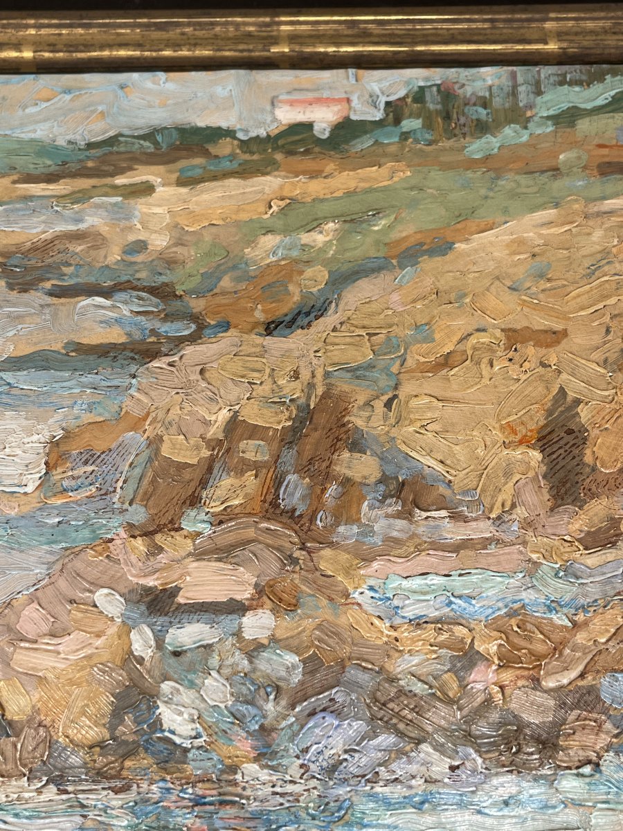 Peinture de paysage de plage-photo-3