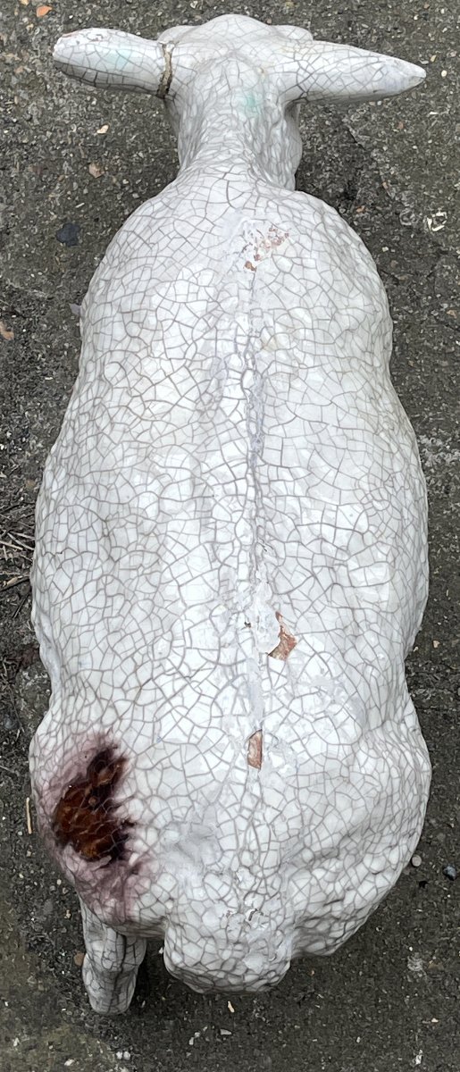 Terre cuite émaillée représentant un mouton-photo-4