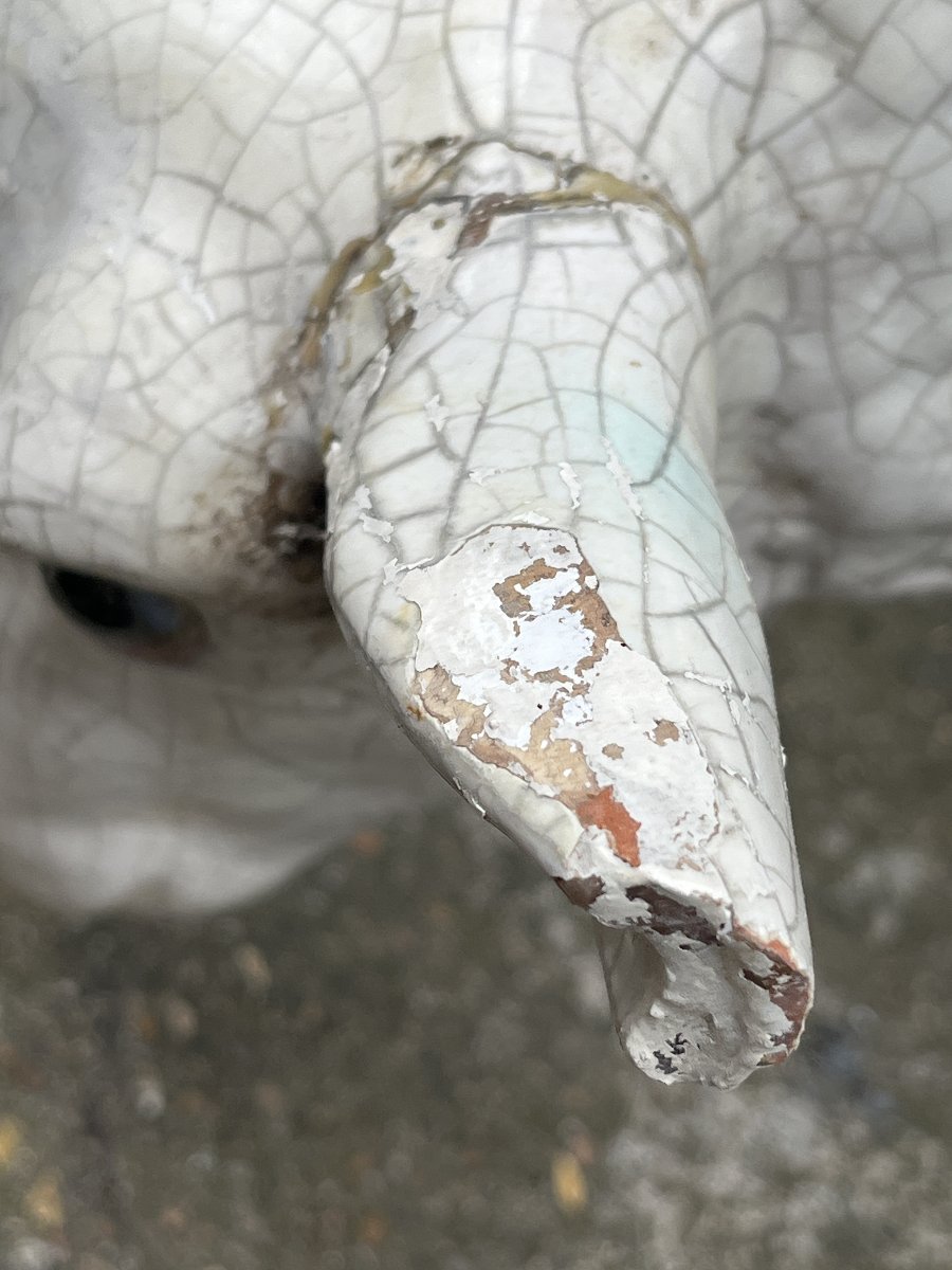 Terre cuite émaillée représentant un mouton-photo-5