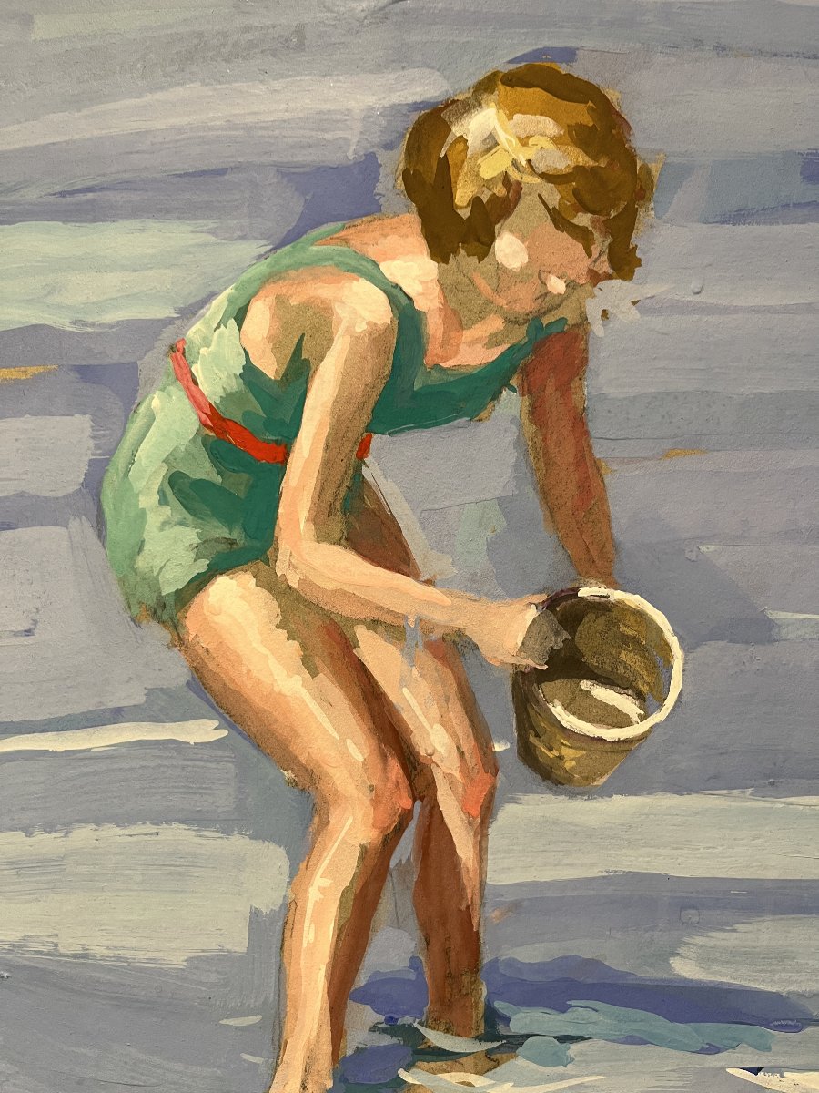Painting Of Children At The Beach-photo-3
