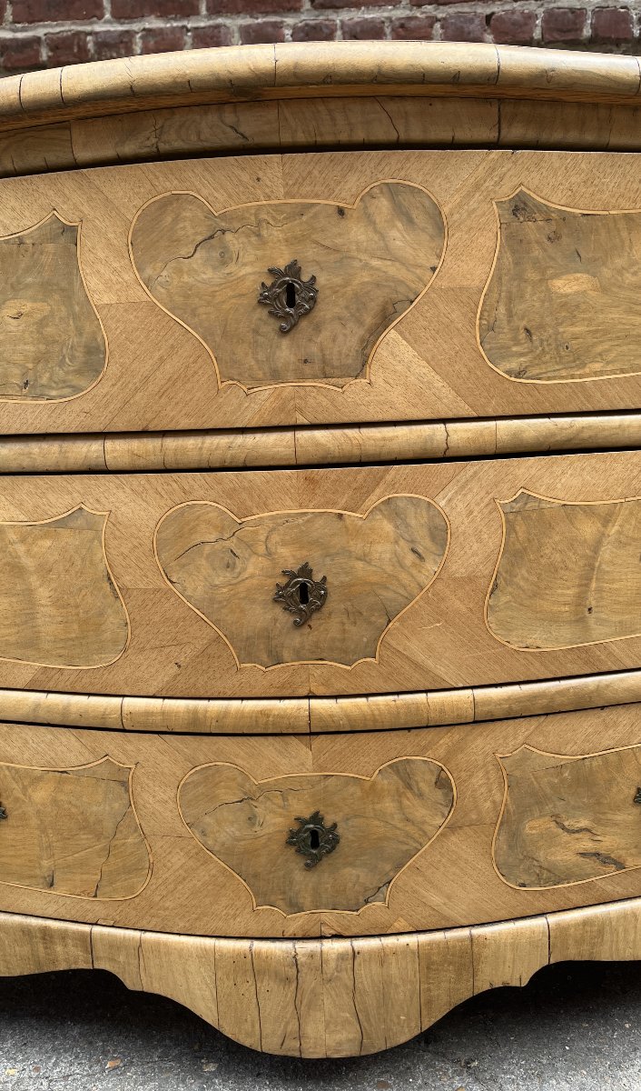Curved Chest Of Drawers Made Of Walnut Veneer-photo-1
