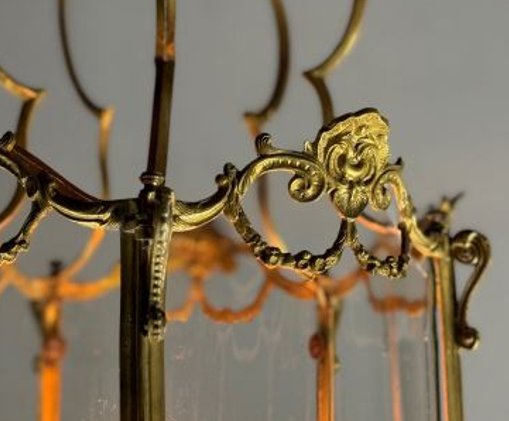 Lanterne bronze et verres galbés-photo-2