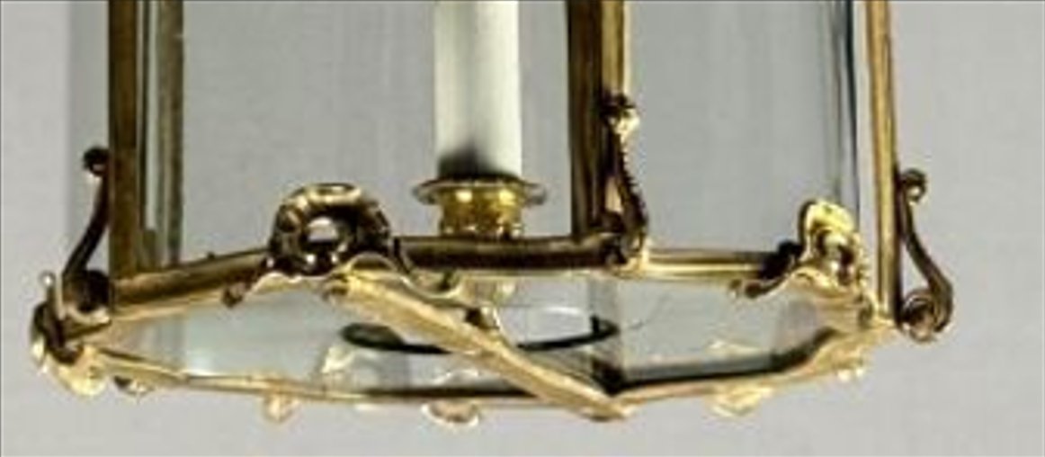 Lanterne bronze et verres galbés-photo-3