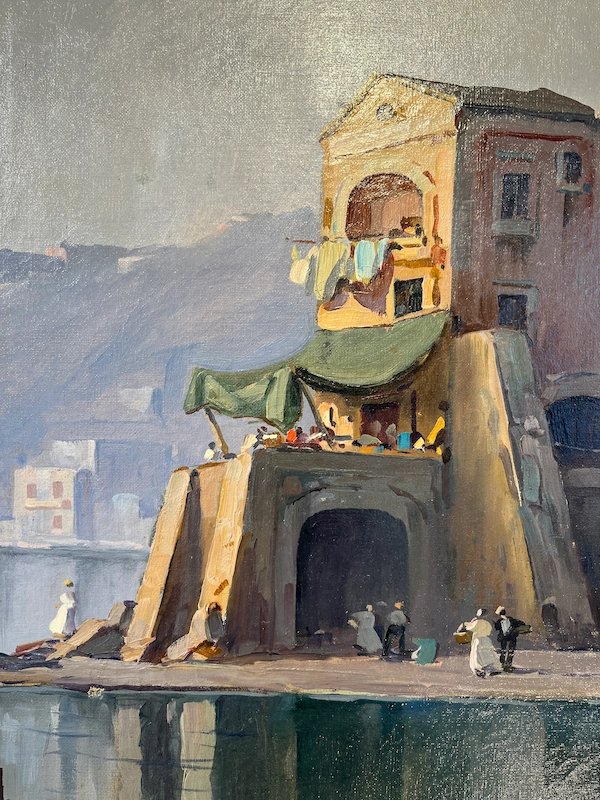 Tableau vue Napolitaine, peintre Nicolas de Corsi-photo-3