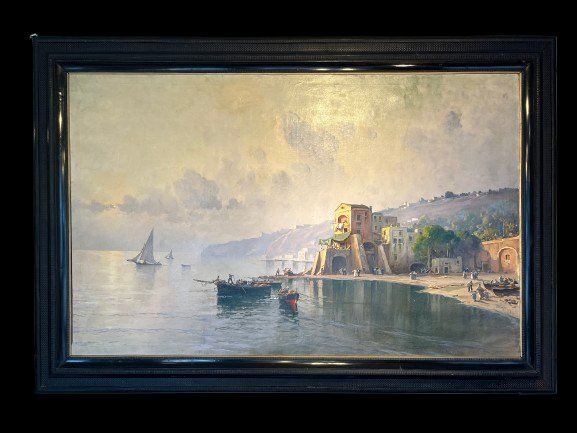 Tableau vue Napolitaine, peintre Nicolas de Corsi