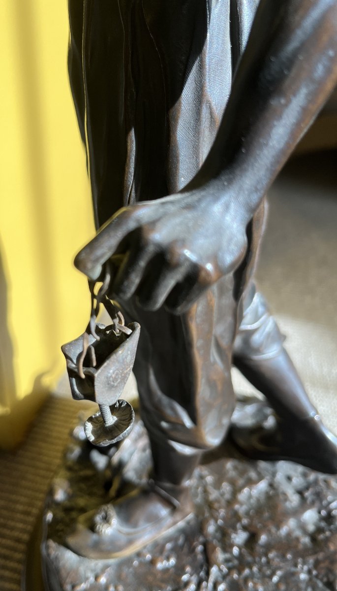 Arabian Falconer In Bronze, Signed Pj Mene-photo-4