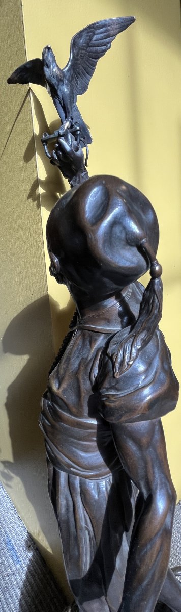 Arabian Falconer In Bronze, Signed Pj Mene-photo-4