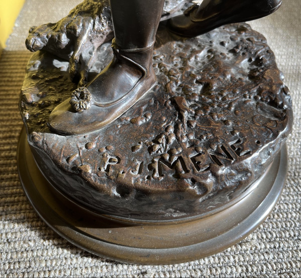 Arabian Falconer In Bronze, Signed Pj Mene-photo-5