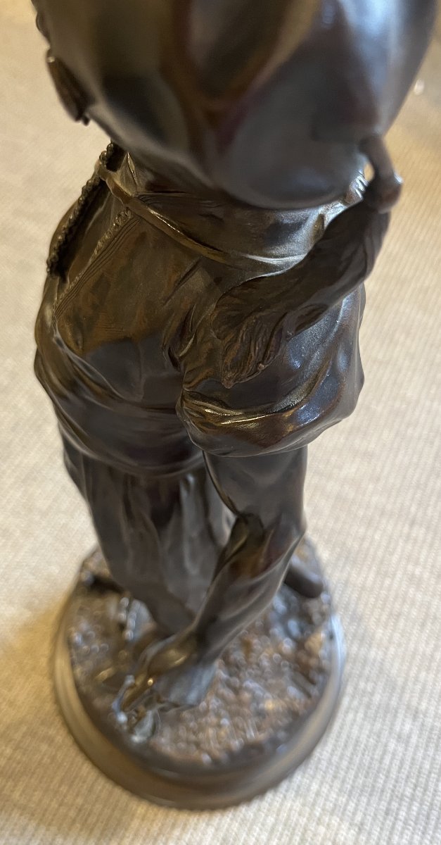 Arabian Falconer In Bronze, Signed Pj Mene-photo-6